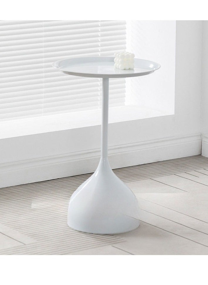 XiuWoo - Coffee Table, Nordic Sofa Side Decorative Small Space Living Room Bedroom Patio, Vintage Metal End Table, Metal Iron Outdoor Round Table Weather Resistant Anti-Rust Outdoor, 40*60CM - Image 1