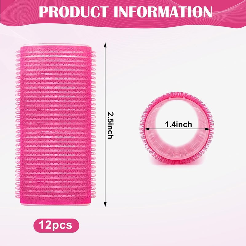 PIKBIU Hair Rollers, 12 Pack Salon Hair Dressing Curlers, Self Grip Hair Curlers, Rollers Hair Curlers, DIY Curly Hairstyle for Long Hair, Colors May Vary, Medium - Image 2