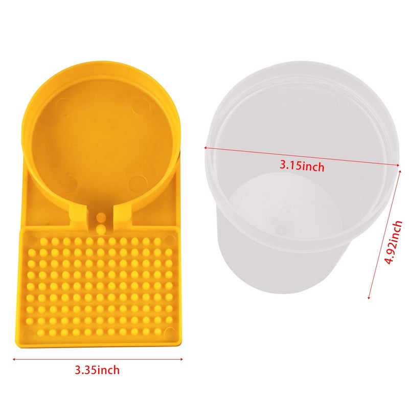 MIKIMIQI 2 Pack Beehive Beekeeping Water Dispenser Bee Drinking Beekeeping Equipment Honey Beehive Entrance Feeder Nest Beekeeper Tools (White and Yellow) - Image 3