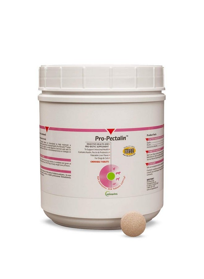 Vetoquinol ProPectalin Chewable Tablets For Dogs & Cats  250Ct, Beef Liver Flavor  Helps Reduce Occasional Loose Stool & Diarrhea, Balance Gut Ph, Support Normal Digestion & Intestinal Flora  - Image 1