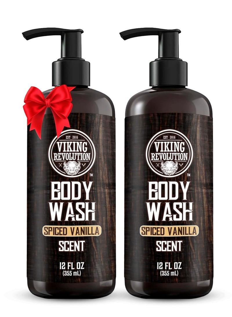 Viking Revolution Viking Revolution Men's Body Wash - Spiced Vanilla Mens Body Wash - Mens Natural Body Wash for Men with Vitamin E and Rosemary Oil - Shower Gel Body Wash Men (12 Fl Oz, Pack of 2)  - Image 1