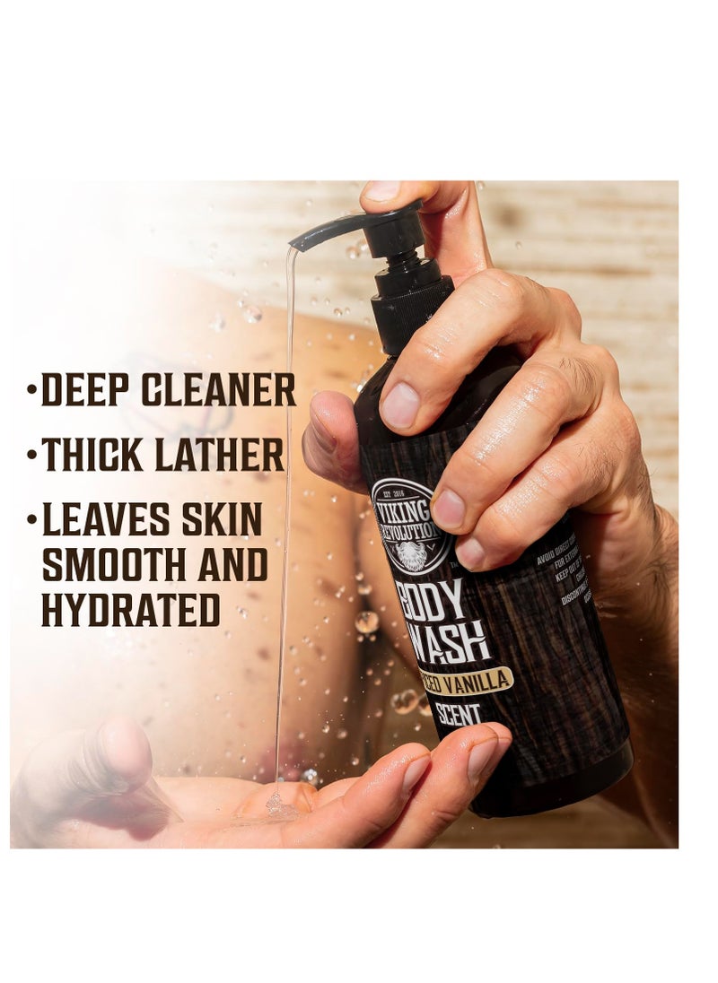 Viking Revolution Viking Revolution Men's Body Wash - Spiced Vanilla Mens Body Wash - Mens Natural Body Wash for Men with Vitamin E and Rosemary Oil - Shower Gel Body Wash Men (12 Fl Oz, Pack of 2)  - Image 4