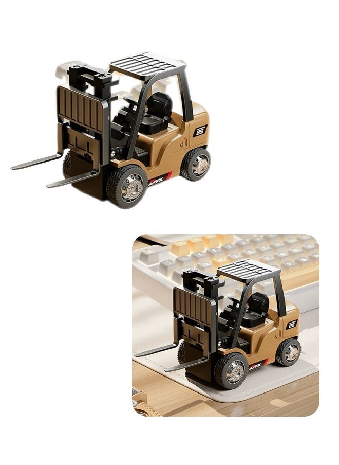 Desktop mini-alloy forklift truck, with controllable lifting, rich accessories, fall resistance and wear resistance, simulation scale, rich interior, true restoration, type-c battery pack and strong endurance.  - Image 1