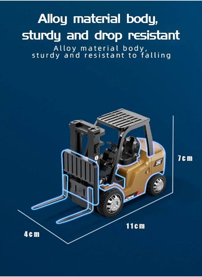 Desktop mini-alloy forklift truck, with controllable lifting, rich accessories, fall resistance and wear resistance, simulation scale, rich interior, true restoration, type-c battery pack and strong endurance.  - Image 3