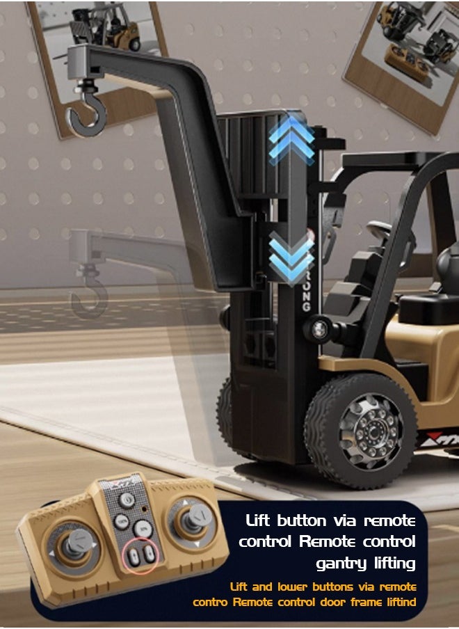 Desktop mini-alloy forklift truck, with controllable lifting, rich accessories, fall resistance and wear resistance, simulation scale, rich interior, true restoration, type-c battery pack and strong endurance.  - Image 4