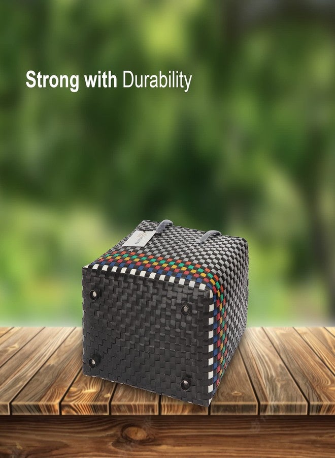 Arnavira Handmade Multipurpose with Lid 9L Used as Lunch Lunch Bag Tiffin Bag for Office,School & Travel (25x15x24) (Black Silver, Medium) - Image 4