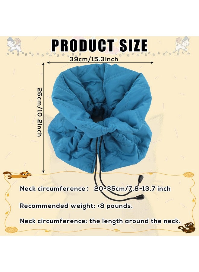 PEUTIER Cat Recovery Collar, Adjustable Soft Cat Neck Protector Breathable Cat Cone Collar Lightweight Waterproof Kitten Cone Alternative for Puppies, Stop Licking (M, Blue)  - Image 2
