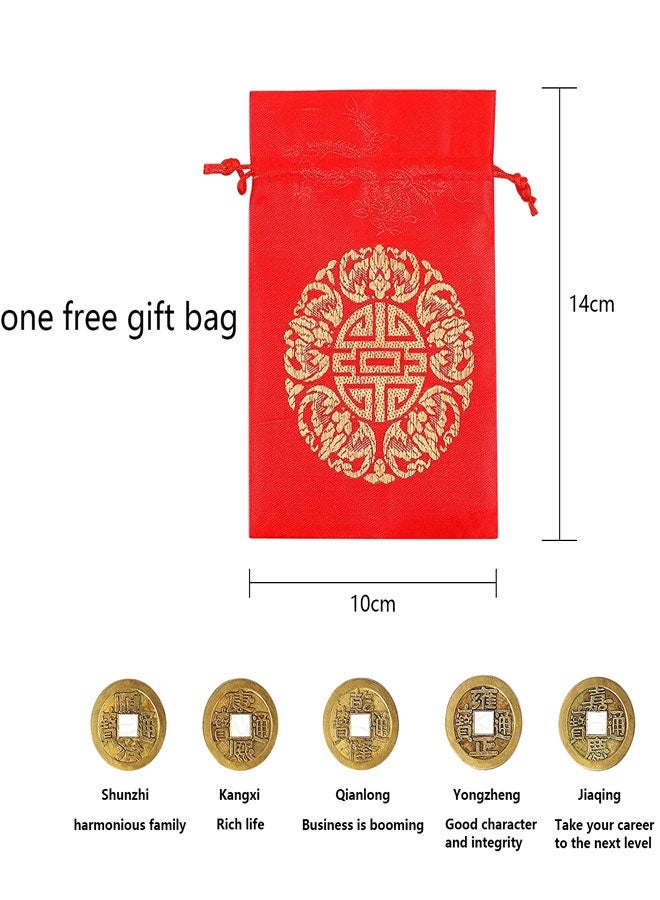 وهاواي 25 set Chinese Feng Shui Coins with Red String I-Ching Coins Fortune Coins Good Luck Coins Traditional Coins and 1 Pieces Red Pouch Bag for Wealth and Success Chinese New Year Supplies - Image 3