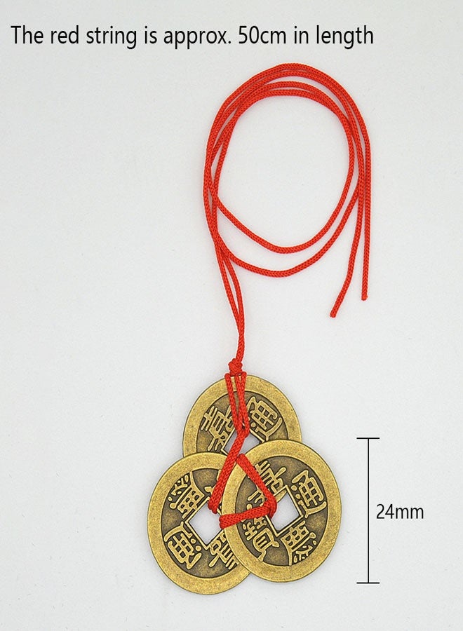 وهاواي 25 set Chinese Feng Shui Coins with Red String I-Ching Coins Fortune Coins Good Luck Coins Traditional Coins and 1 Pieces Red Pouch Bag for Wealth and Success Chinese New Year Supplies - Image 2