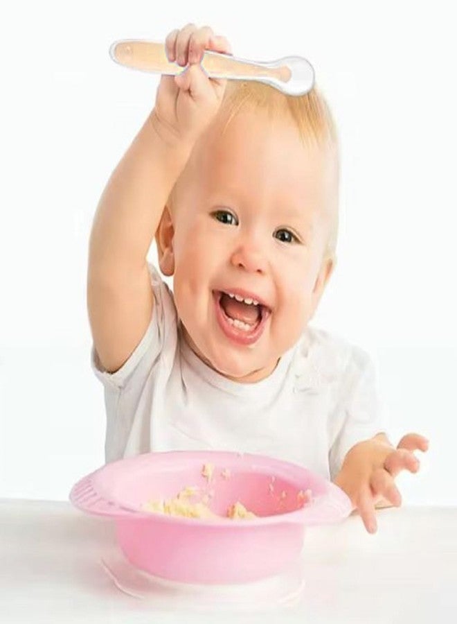Mopslik Soft Silicone Gel Tip Baby Infant Feeding Training Spoon Pack of 2 (Orange) - Image 2