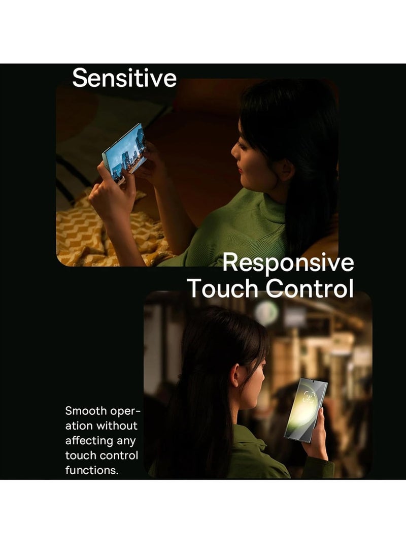 MIGOFAST Samsung Galaxy S24 Ultra Privacy Screen Protector   Case Friendly Full Adhesive  Anti Scratch 3D Curve Fit Touch Sensitive Ceramic Matte Soft Film For Samsung Galaxy S24 Ultra CeramicPrivacy Matte - Image 2