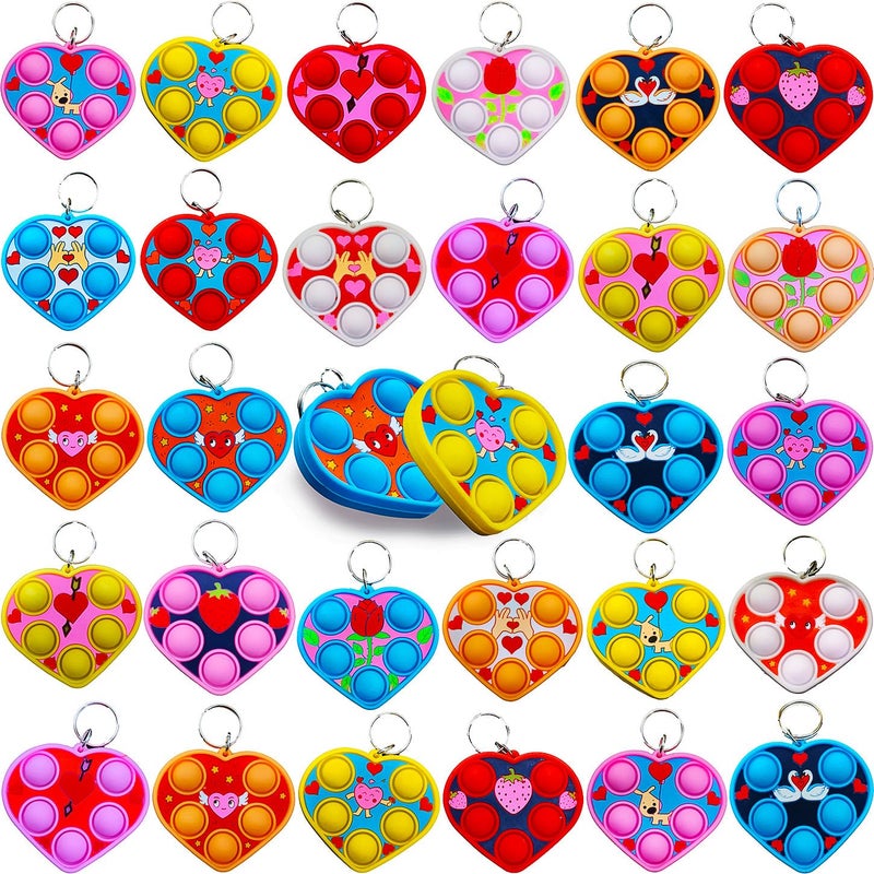 mypush popo 50 Packs Classroom Students Bulk Mini Pop Heart, Graduation Valentine Day Holiday Party Favors - Image 3
