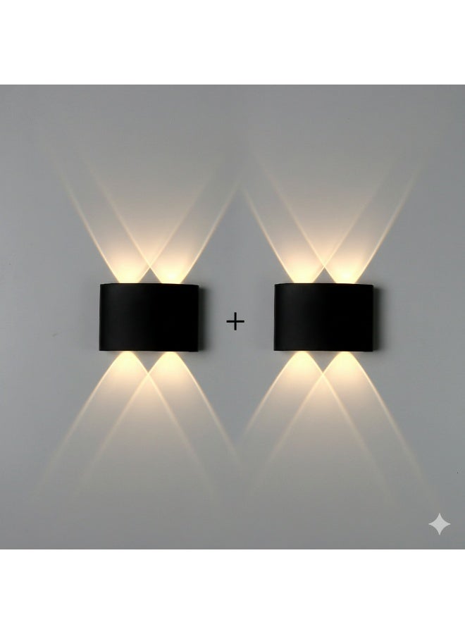 الروضة للإضاءة عدد 2 اب داون ثنائي بلاستك للأستخدام الداخلى والخارجي شكل انيق واضاءة مميزة من اعلى واسفل  8x3cm