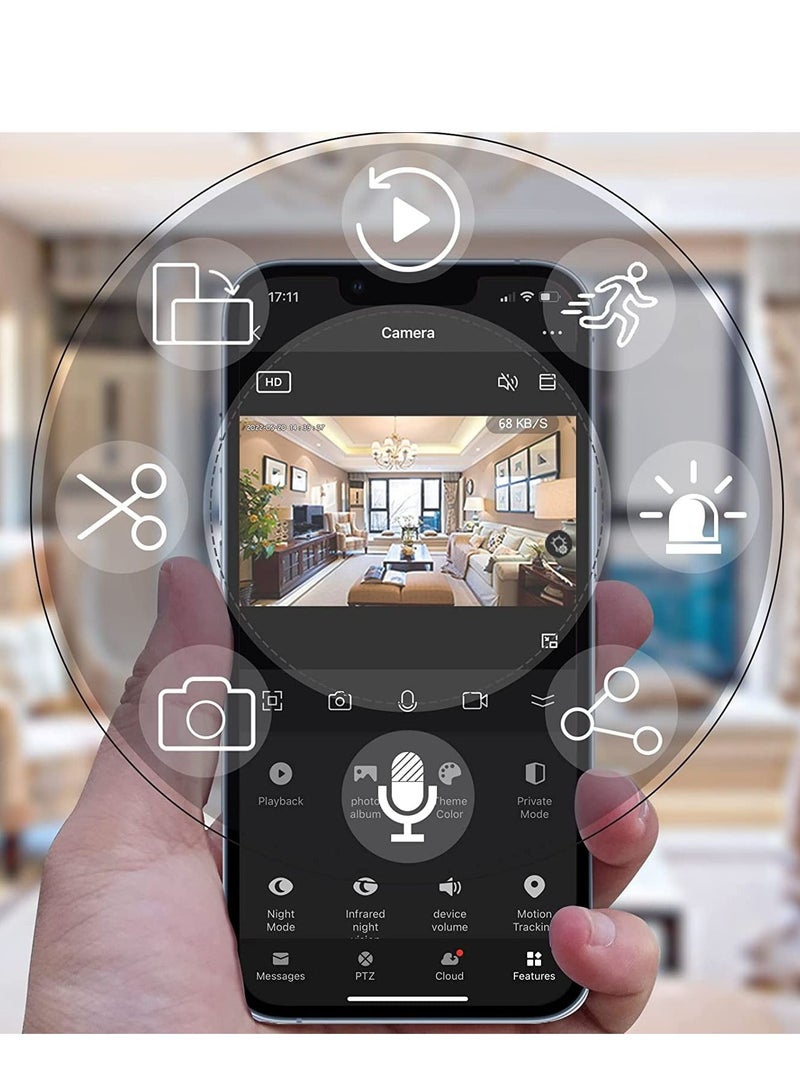 Light Bulb Camera,1080p Wi-Fi Home Security Camera, E27 Interface Smart Home Surveillance Camera With Two-Way Voice, Night Vision ,Human Motion Detection,Smart Tracking and Alarm. - Image 3