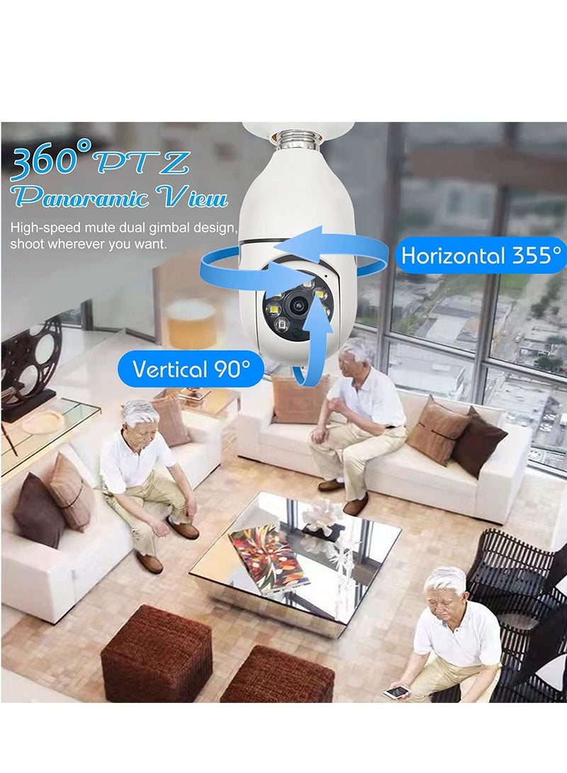 Light Bulb Camera,1080p Wi-Fi Home Security Camera, E27 Interface Smart Home Surveillance Camera With Two-Way Voice, Night Vision ,Human Motion Detection,Smart Tracking and Alarm. - Image 2