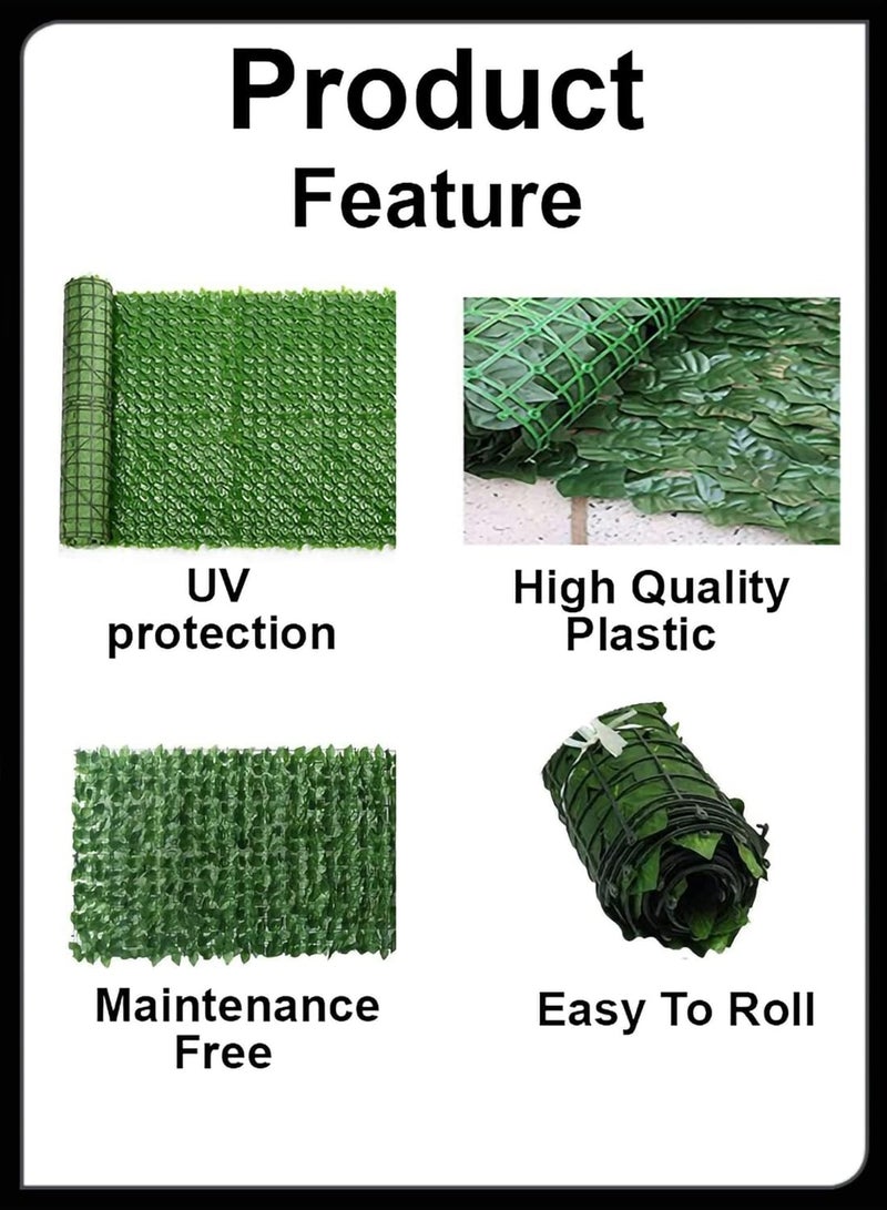 GOGOGO 1x3 Meter Privacy Garden Fence Wall Artificial Plants Hedge Screening Roll Faux Ivy Leaf Vine Decoration For Backyard Outdoor UV Sunlight Protection In Garden Home Balcony Decor - Image 3