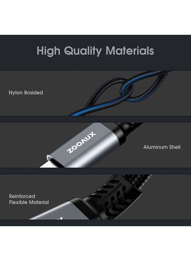 ZOOAUX محول USB C، محول سماعات رأس وشاحن مزدوج USB C، كابل دنجلي صوتي 2 في 1 من نوع C مع دعم الشحن السريع PD 60W لمكالمة الموسيقى لجهاز Pixel 4 3 XL، Galaxy S22 S21 S20 Note 20 10، Xperia - Image 3