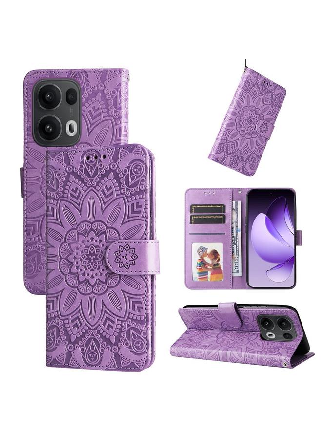 S-TOP Case For OPPO Reno13 Pro Global Embossed Sunflower Leather Phone Case - Image 1