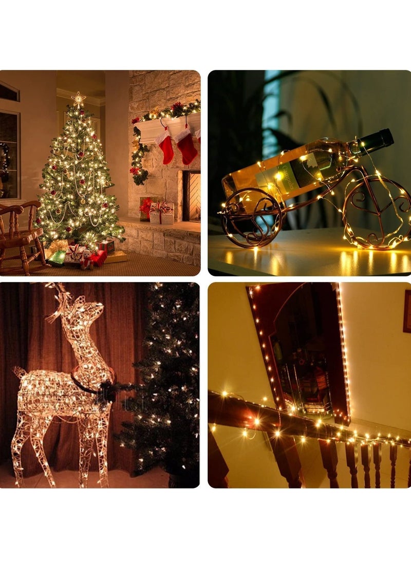 PAMEER - Warm White AA Battery Powered LED String Lights 5mtr 30 LEDs String Lights for Christmas EID Ramadan Xmas Tree Diwali Home Wedding Decorations 2 Modes and ON OFF Button at Battery Box - Image 1