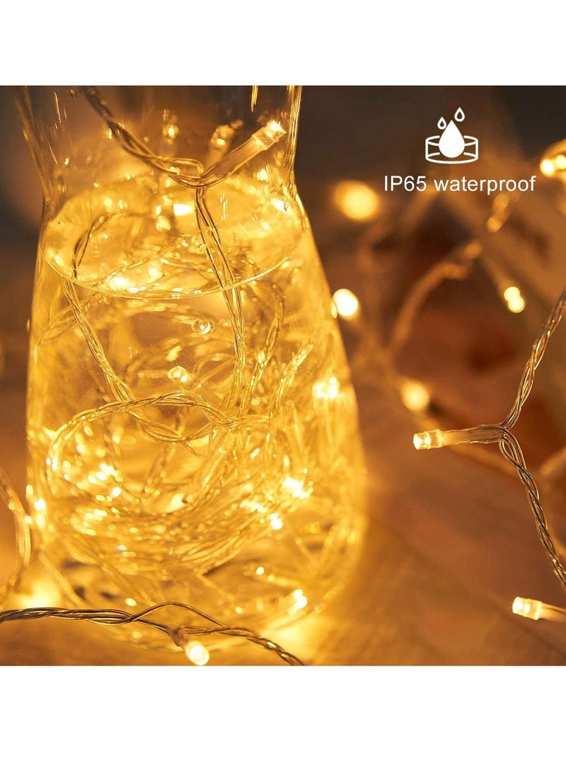 PAMEER - Warm White AA Battery Powered LED String Lights 5mtr 30 LEDs String Lights for Christmas EID Ramadan Xmas Tree Diwali Home Wedding Decorations 2 Modes and ON OFF Button at Battery Box - Image 1