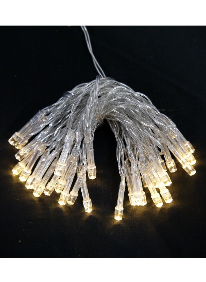 PAMEER - Warm White AA Battery Powered LED String Lights 5mtr 30 LEDs String Lights for Christmas EID Ramadan Xmas Tree Diwali Home Wedding Decorations 2 Modes and ON OFF Button at Battery Box - Image 1