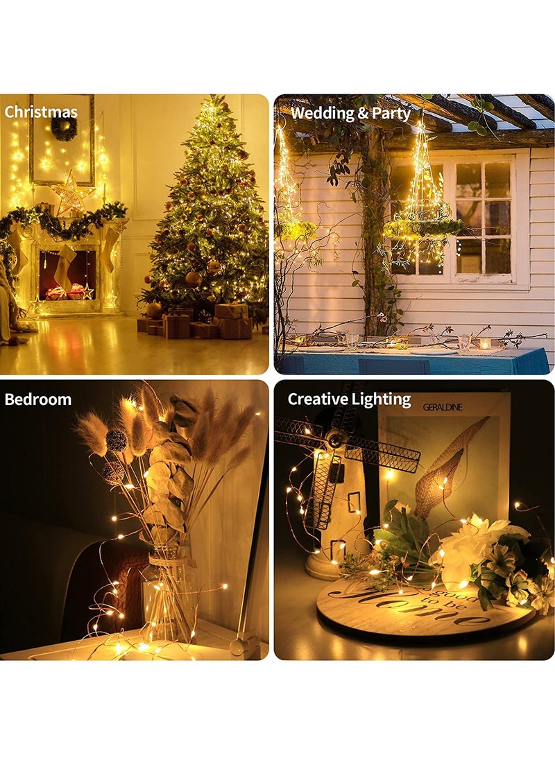 PAMEER - Warm White AA Battery Powered LED String Lights 5mtr 30 LEDs String Lights for Christmas EID Ramadan Xmas Tree Diwali Home Wedding Decorations 2 Modes and ON OFF Button at Battery Box - Image 1