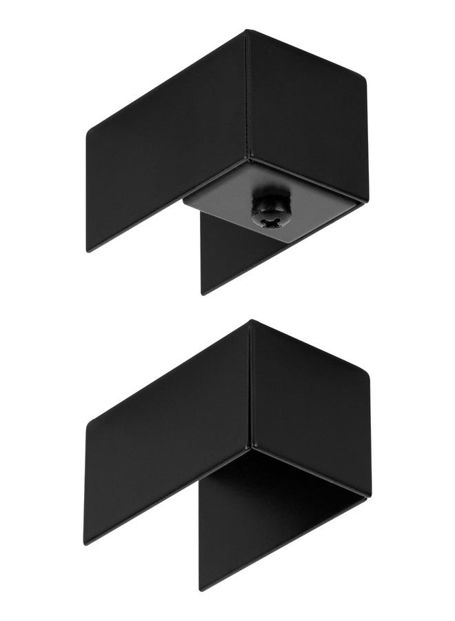 EverTrack Curtain Track End Caps - Set of 2 - Includes 1 Easy-Add End Cap and 1 End Cap (Jet Black)