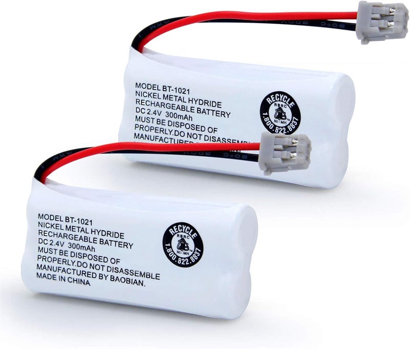 BAOBIAN بطارية قابلة للشحن بديلة BT-1021 BBTG0798001 متوافقة مع هواتف Uniden اللاسلكية طراز BT1021 BT-1008 BT-1016 2.4V Ni-MH 2 حزمة - Image 1