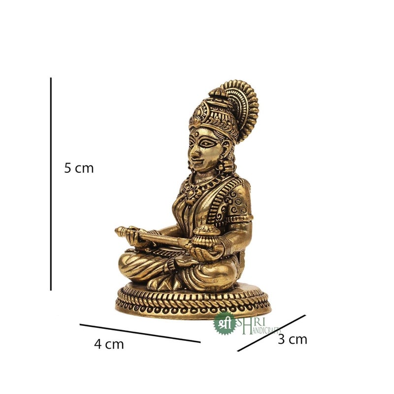INDICAST Brass 2 Goddess Arnnapurna MATA Arnnapurna Devi Idol Figurine Perfect for Worship and Blessings Gifting Purpose Sculpture Weight 40gm - Image 4