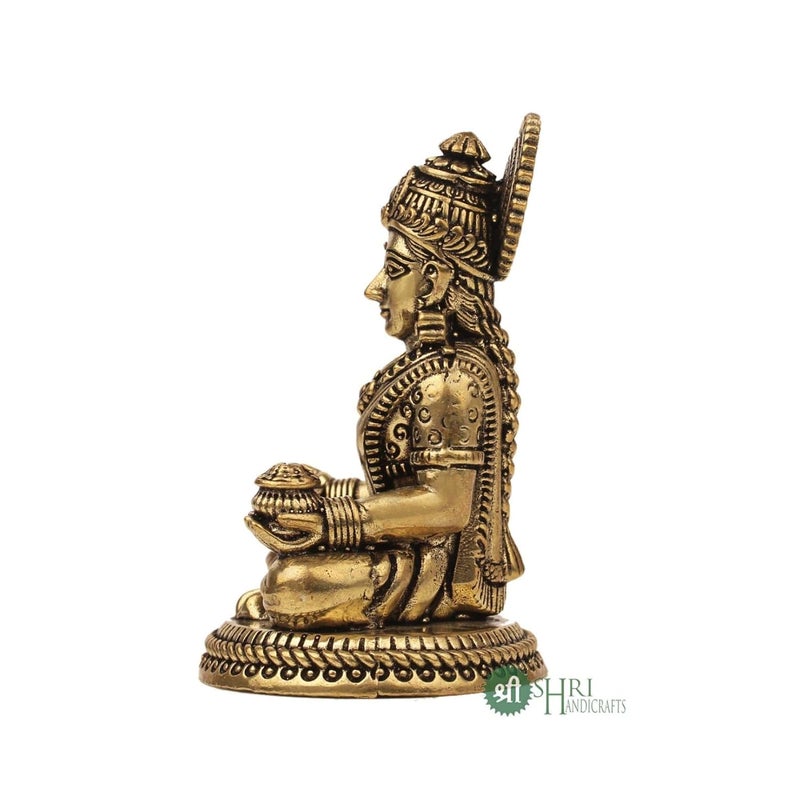 INDICAST Brass 2 Goddess Arnnapurna MATA Arnnapurna Devi Idol Figurine Perfect for Worship and Blessings Gifting Purpose Sculpture Weight 40gm - Image 5