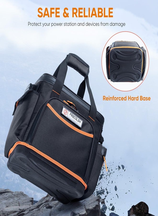 FRECOLSH Travel Carrying Case Compatible with Jackery Explorer 1000, Portable Power Station Storage Case with Waterproof Base and Bag for Jackery Accessories, Solar Generator, Only - Image 4