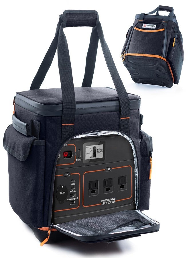 FRECOLSH Travel Carrying Case Compatible with Jackery Explorer 1000, Portable Power Station Storage Case with Waterproof Base and Bag for Jackery Accessories, Solar Generator, Only - Image 1