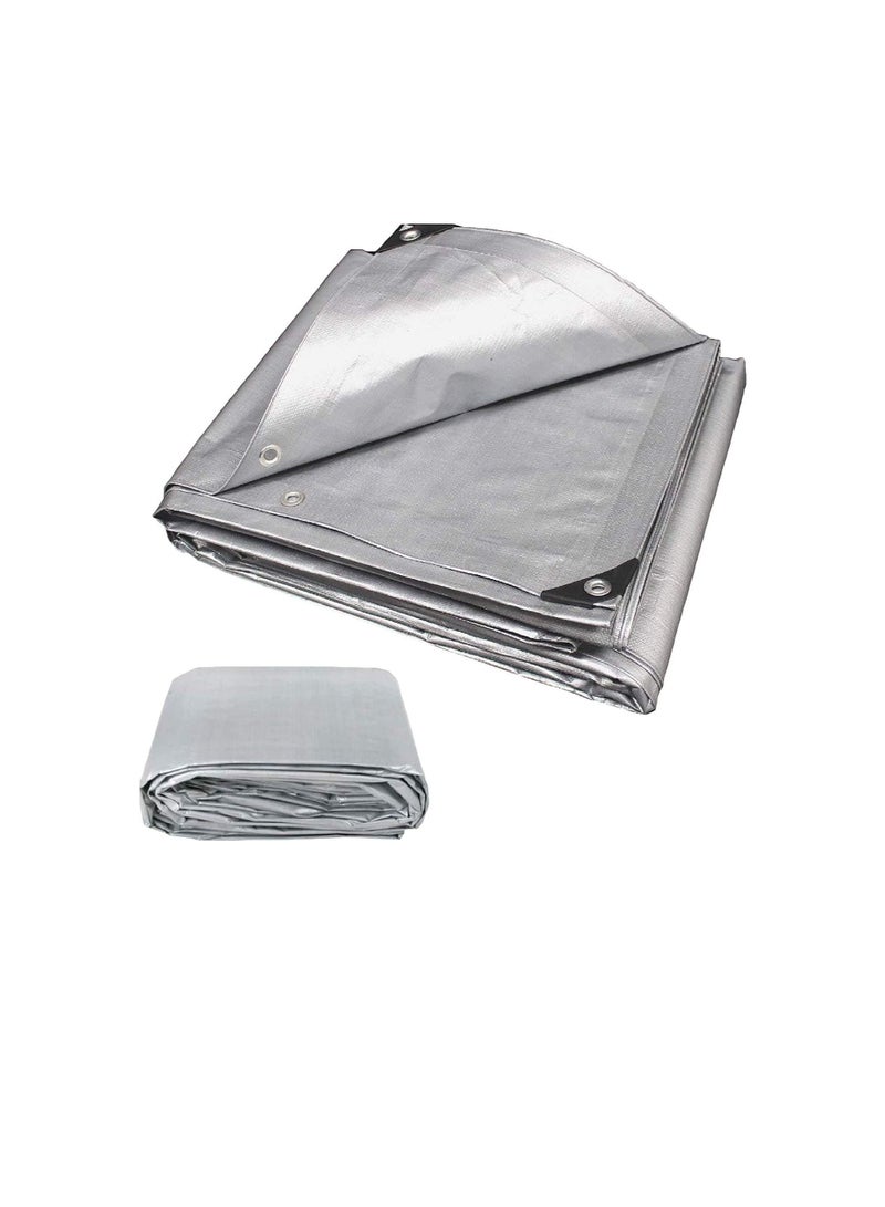 Waterproof Ground Cover Tent Shelter Dust-proof Rain Cover Tarpaulin Sheet (30 x 40, SILVER) - Image 1