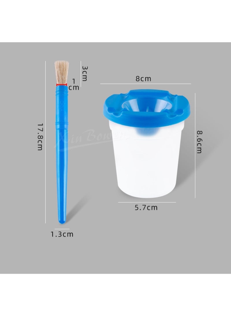1 Set Children's Paint Cleaning Cups Reusable Pen Washing Bucket Multifunctional Paint Mixing Cup Painting Tools Brush Children - Image 3