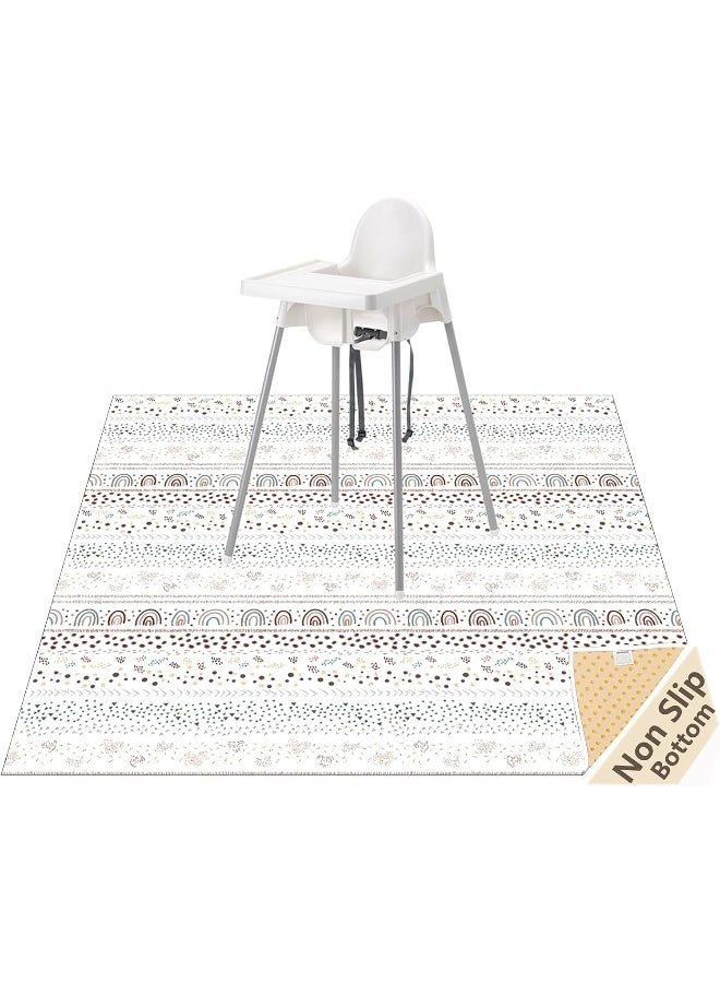 Womumon WOMUMON Splat Mat for Under High Chair/Arts/Crafts, Washable Spill Mat Waterproof Anti-Slip Floor Protector Splash Mat, Messy Mat and Table Cloth - Image 1