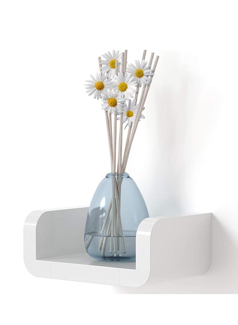 Arabest 6.6 Inch Bathroom Shelf, Self Adhesive Shelf Wall Shelf Non-Drilling, U Bathroom Organizer Display Picture Ledge Shelf for Home Decor/Kitchen/Bathroom Storage (S) (6.6”) - Image 2