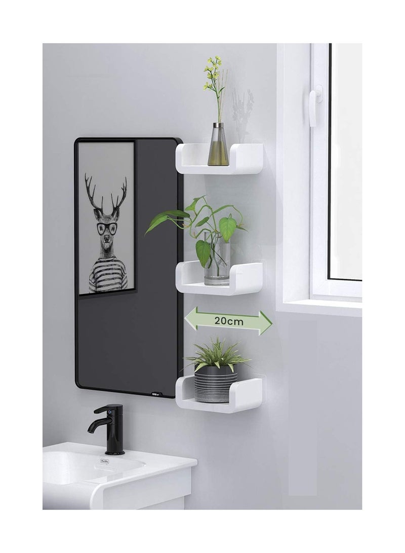 Arabest Arabest 6.6 Inch Bathroom Shelf, Self Adhesive Shelf Wall Shelf Non-Drilling, U Bathroom Organizer Display Picture Ledge Shelf for Home Decor/Kitchen/Bathroom Storage (S) (6.6”) - Image 1