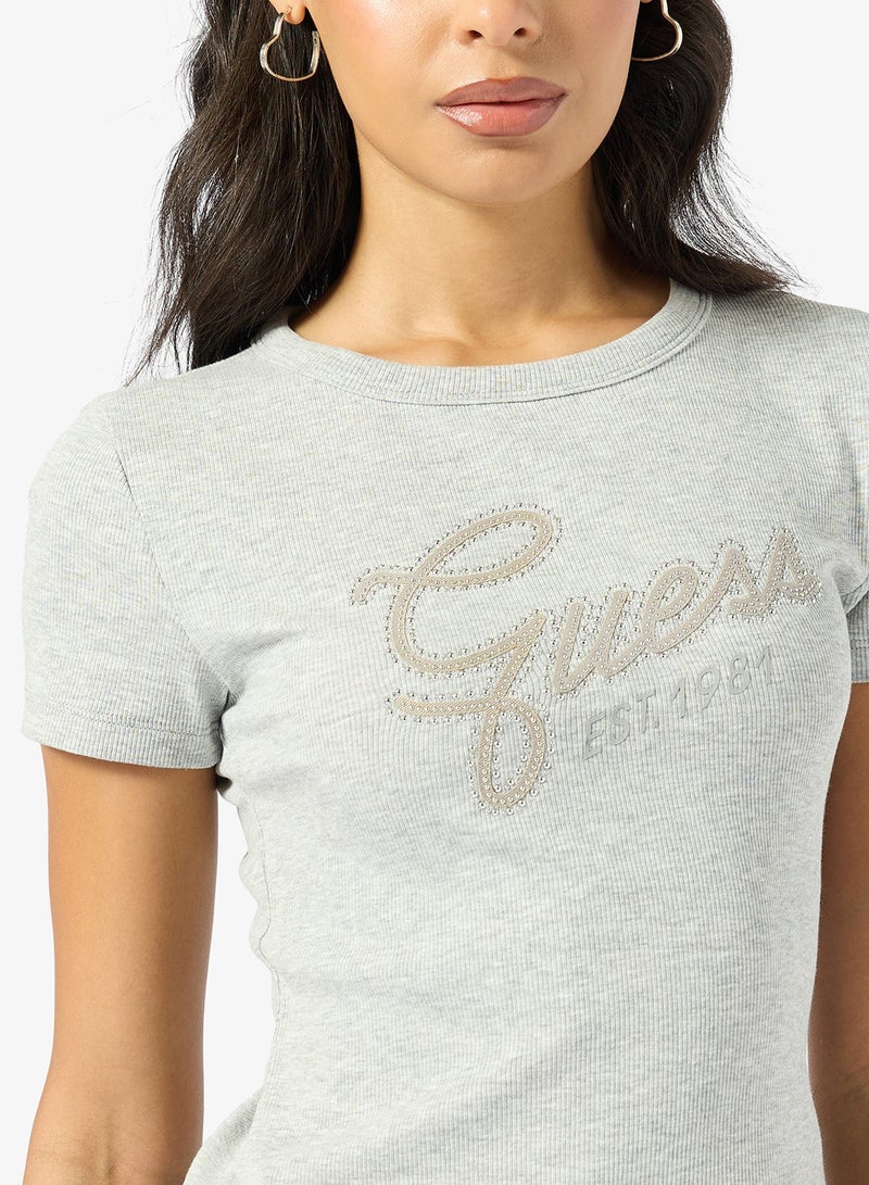 GUESS Studs Crew Neck Short Sleeve T-Shirt - Image 3