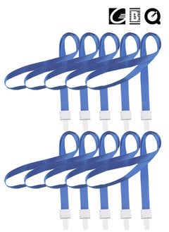 GBQ 10PCS ID Card Holder Lanyard Thickened Lanyard Plastic Card Lanyard Badge Lanyard Exhibition Label Lanyard Dark Blue  - Image 1