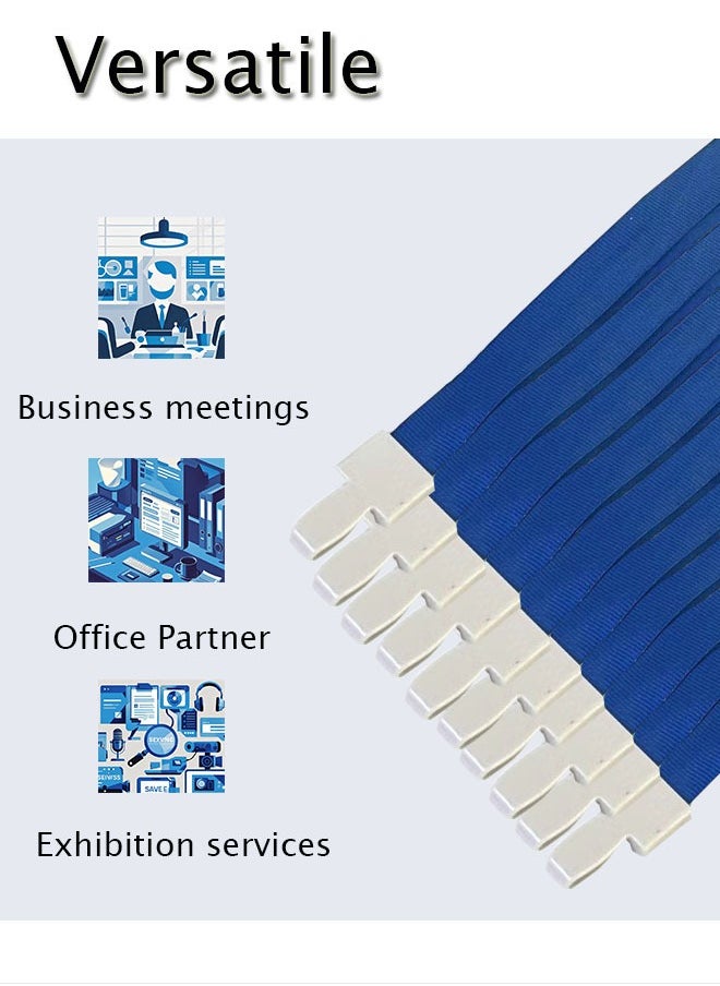 GBQ 10PCS ID Card Holder Lanyard Thickened Lanyard Plastic Card Lanyard Badge Lanyard Exhibition Label Lanyard Dark Blue  - Image 4