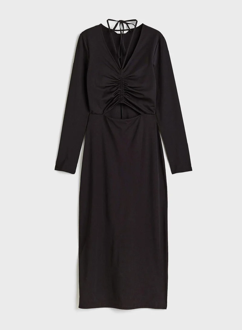 H&M Cutout Long Sleeve Dress