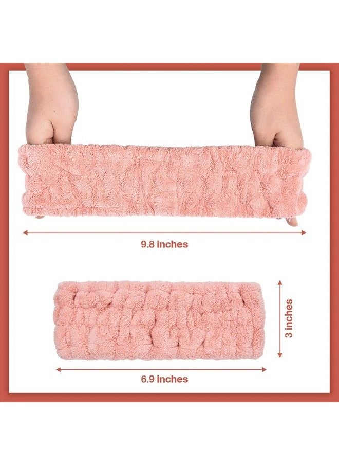 Chuangdi - 3 Pieces Spa Facial Headband for Makeup and Washing Face Terry Cloth Hairband Yoga Sports Shower Facial Elastic Head Band Wrap for Girls and Women (Dark Pink, Dark Blue, Milky-White) - Image 1