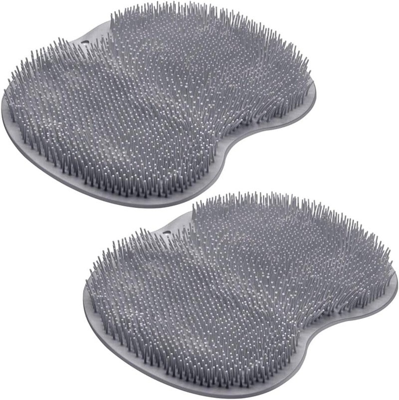 Shower Foot Scrubber Mat: 11.8 x 9 x 1.1 Inch Gray - Over 1000 Massage Bristles Non-Slip Suction Cups, Wall-Mountable Hook Design Foot Massager Mat for Home Bathroom, Athletes, Elders and Kids - Image 1