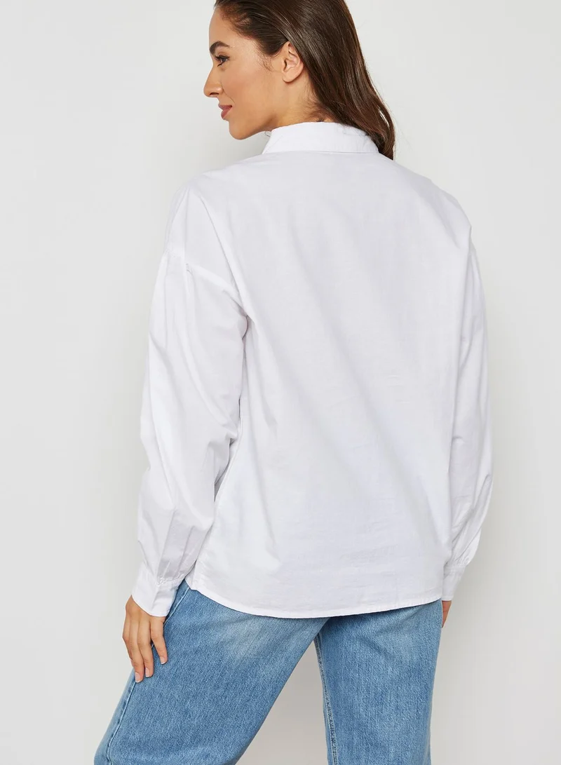 TOPSHOP Rose Embroidered Shirt