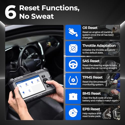 Topdon جهاز فحص السيارات TOPDON AD500 OBD2، قارئ رموز السيارة، أداة فحص، أداة تشخيص المحرك وABS وSRS وناقل الحركة، إعادة تعيين زيت/دعسة/SAS/TPMS/BMS/EPB، ترقية مجانية لـ DIY - Image 4