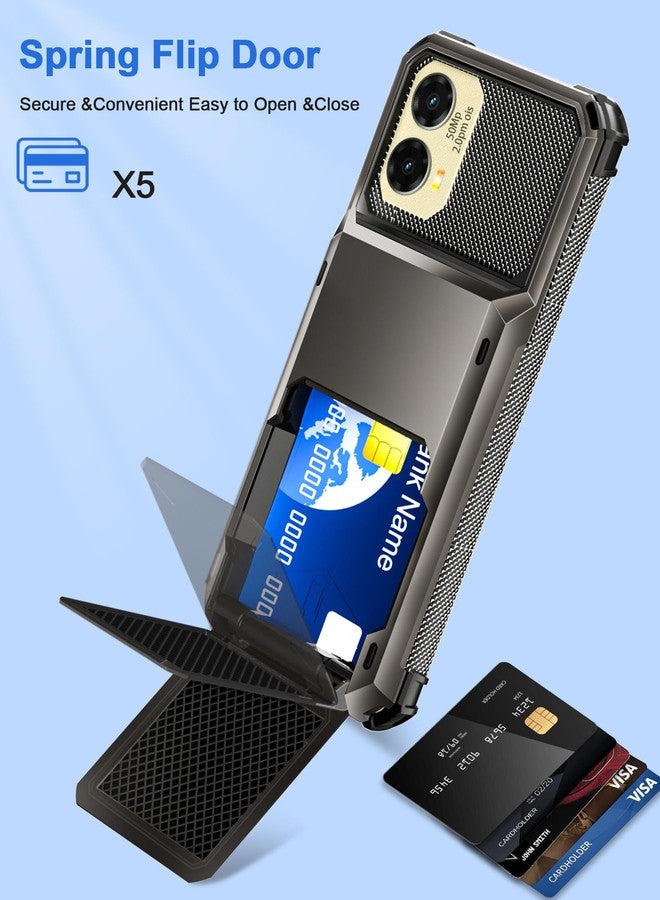 COOYA Moto G Stylus 2024 Wallet Case with 5 Credit Card Slots, G Stylus 2024 Flip Case, Back Pocket, Dual Layer, TPU Rubber Protective Hard Case Cover for Moto G Stylus - Image 2