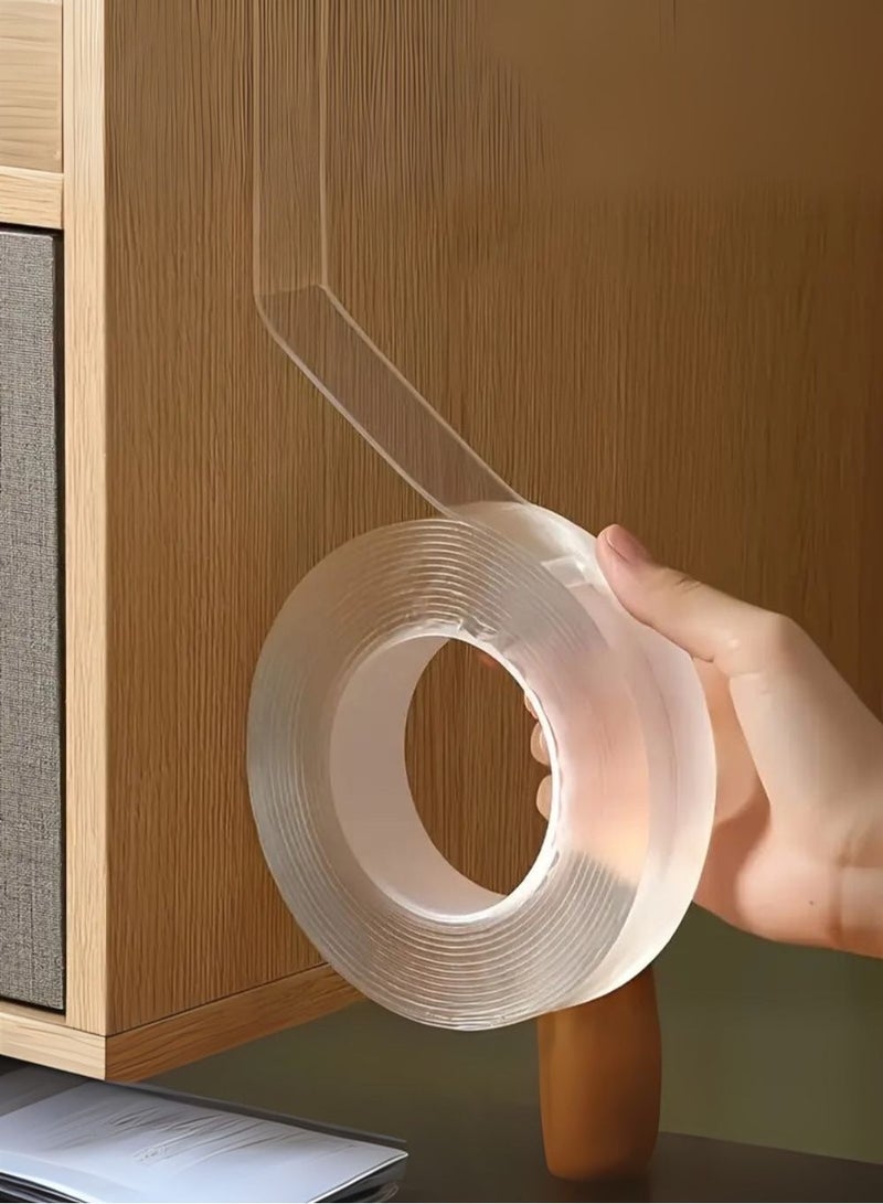 ZedPack Heavy Duty Double-Sided Mounting Tape, Removable Nano Tape for Poster Carpet Picture Hanging Strip Rug Wall Outdoor - Clear & Strong Adhesive Multipurpose Mounting Tape, Removable Adhesive Foam Tape, Transparent, Household - Image 2
