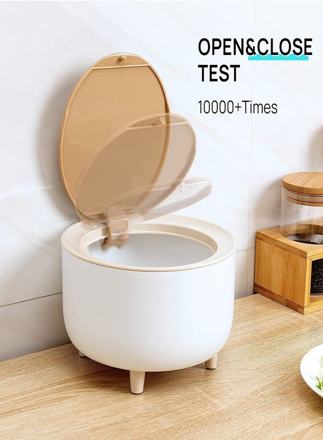 MIXEN Mini Desktop Dustbin with Lid, Non-Slip Table Trash Can for Daily Waste Use - Image 3