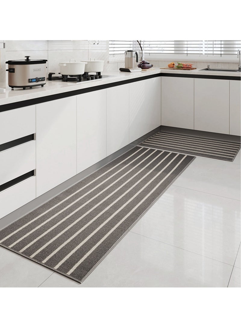 TYCOM Kitchen Rugs Kitchen Mat Non Slip Fluffy Soft Plush Microfiber Shower Carpet Rug Machine Washable Quick Dry Kitchen Mats 120cm Grey. - Image 1