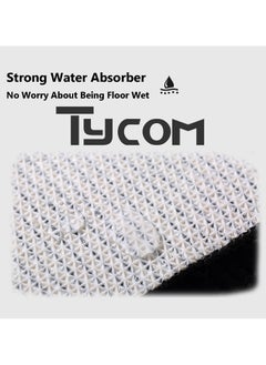 TYCOM Kitchen Rugs Kitchen Mat Non Slip Fluffy Soft Plush Microfiber Shower Carpet Rug Machine Washable Quick Dry Kitchen Mats 120cm Grey.  - Image 3
